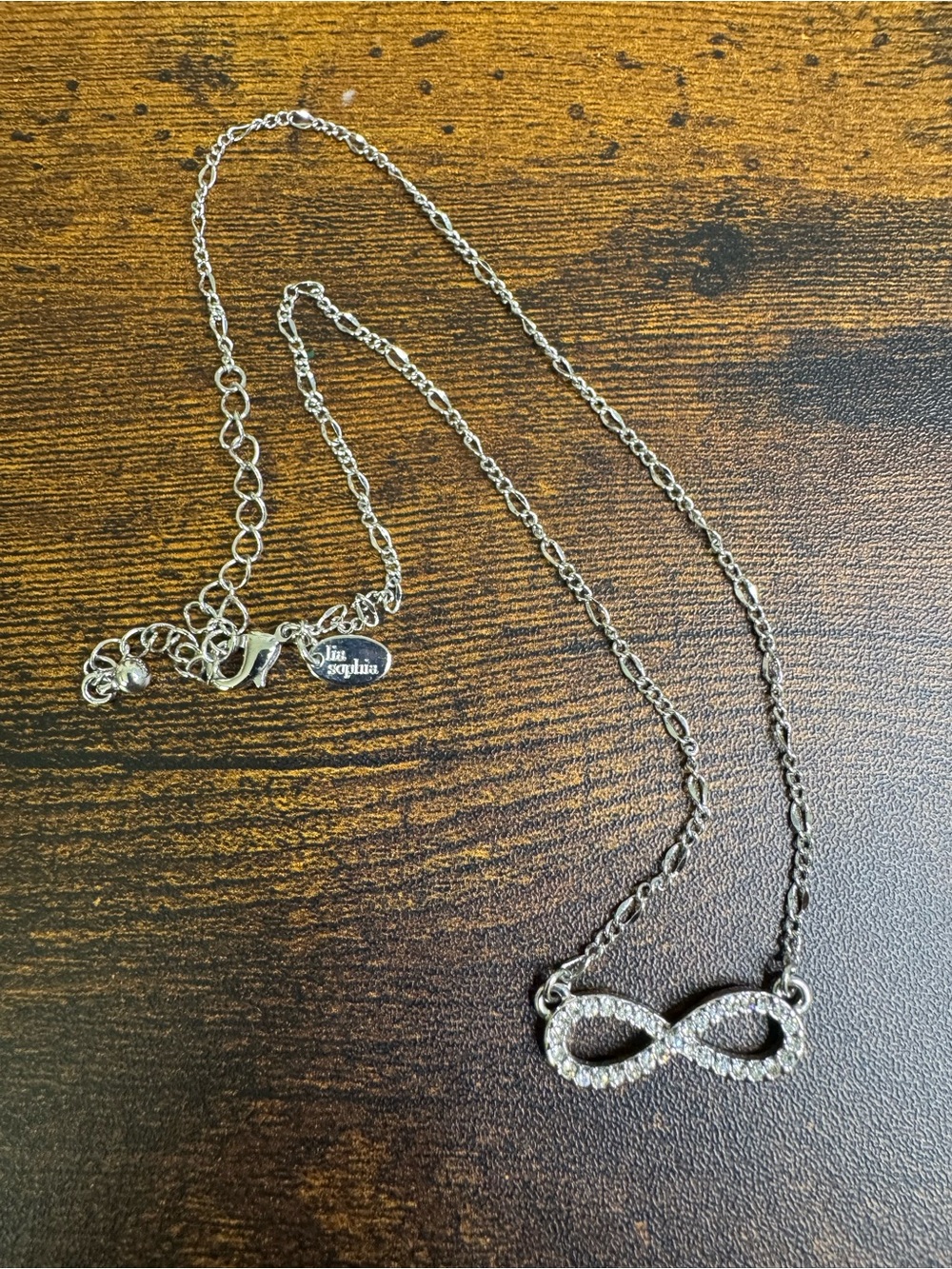 Lia Sophia Silver Tone Infinity Crystal Necklace
